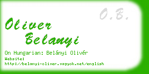 oliver belanyi business card